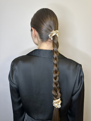 Gumka Scrunchie Slim Gold